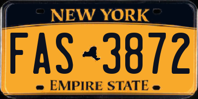 NY license plate FAS3872