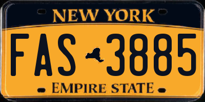 NY license plate FAS3885