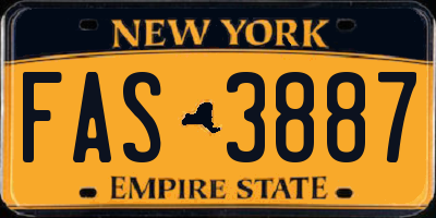 NY license plate FAS3887