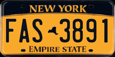 NY license plate FAS3891