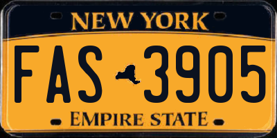 NY license plate FAS3905