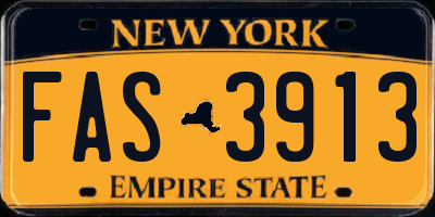 NY license plate FAS3913