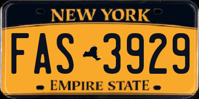 NY license plate FAS3929