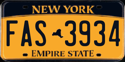 NY license plate FAS3934