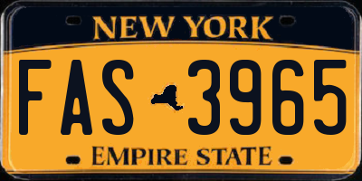 NY license plate FAS3965