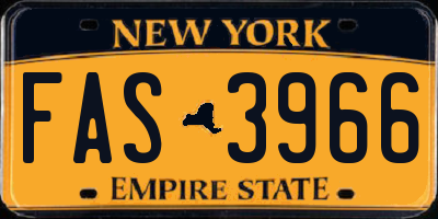 NY license plate FAS3966