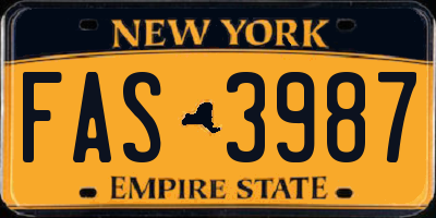 NY license plate FAS3987