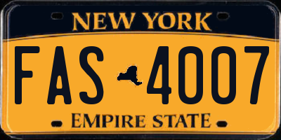 NY license plate FAS4007