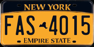 NY license plate FAS4015