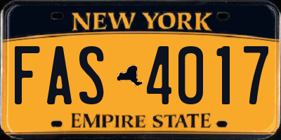 NY license plate FAS4017