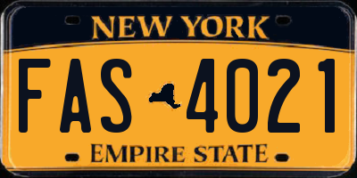 NY license plate FAS4021