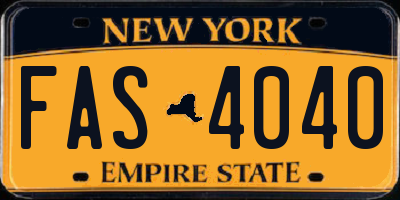NY license plate FAS4040