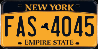 NY license plate FAS4045