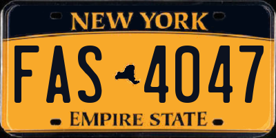 NY license plate FAS4047