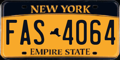NY license plate FAS4064