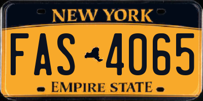 NY license plate FAS4065