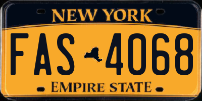 NY license plate FAS4068
