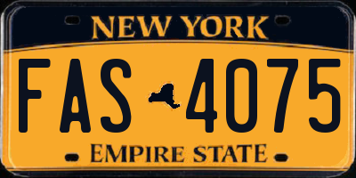 NY license plate FAS4075