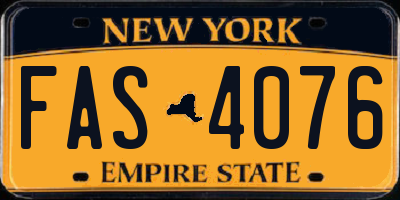 NY license plate FAS4076