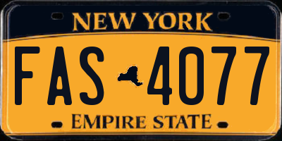 NY license plate FAS4077