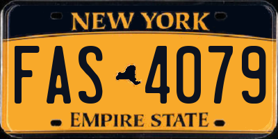 NY license plate FAS4079