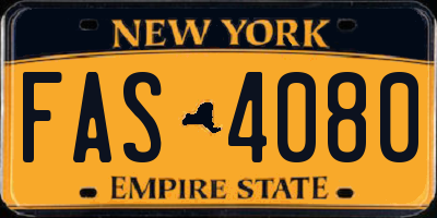 NY license plate FAS4080