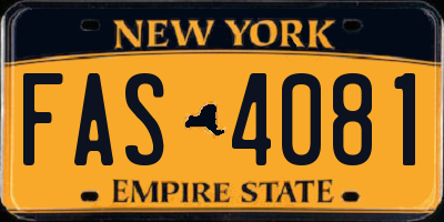 NY license plate FAS4081
