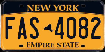 NY license plate FAS4082
