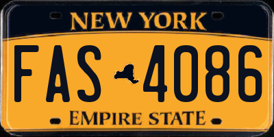 NY license plate FAS4086
