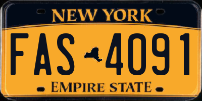 NY license plate FAS4091