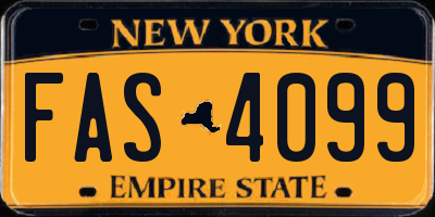 NY license plate FAS4099