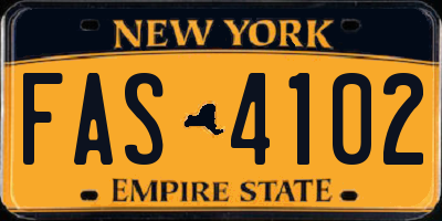 NY license plate FAS4102