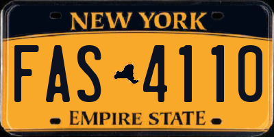 NY license plate FAS4110