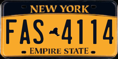 NY license plate FAS4114
