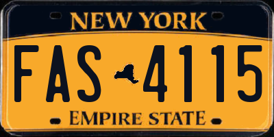 NY license plate FAS4115