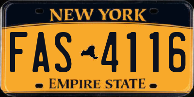 NY license plate FAS4116