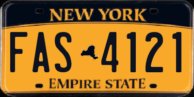 NY license plate FAS4121