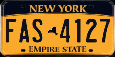 NY license plate FAS4127