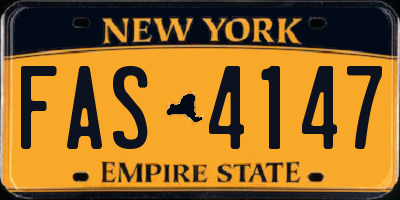 NY license plate FAS4147