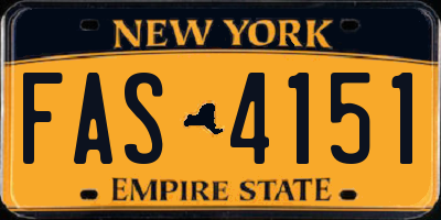 NY license plate FAS4151