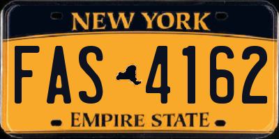 NY license plate FAS4162