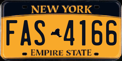 NY license plate FAS4166
