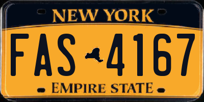 NY license plate FAS4167