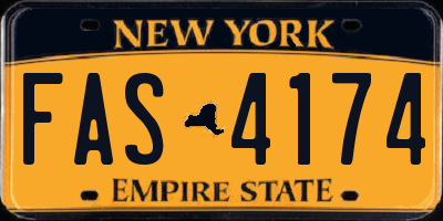 NY license plate FAS4174