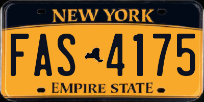 NY license plate FAS4175