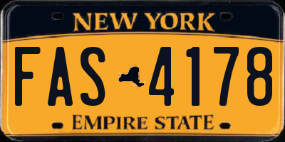 NY license plate FAS4178