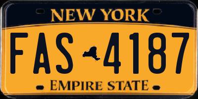 NY license plate FAS4187