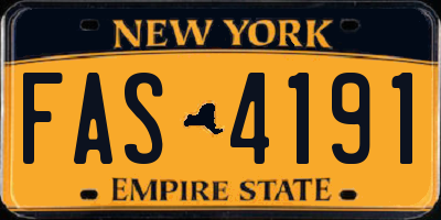 NY license plate FAS4191