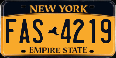 NY license plate FAS4219