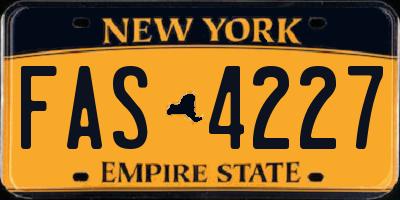 NY license plate FAS4227